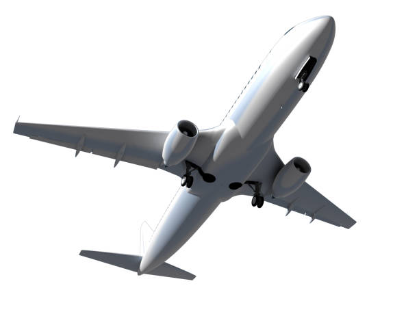 istock 3d  airplane in flying isolated. 905906130