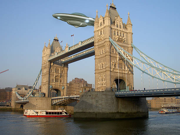 UFO over London stock photo