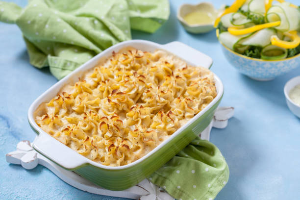 istock Casserole with salmon, potatoes, asparagus and peas 905921230