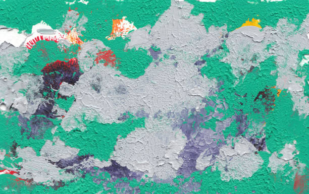 istock Green color texture painting. Abstract art background. Acrylic paste  on paper. 905926088