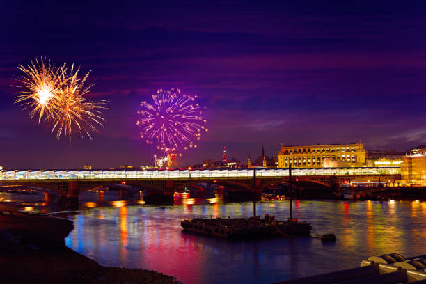 istock London skyline sunset fireworks on Thames 905927968