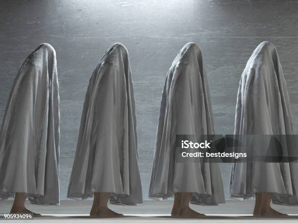 Figures Covered In Gray Stock Photo - Download Image Now - Adult, Ancient, Backgrounds