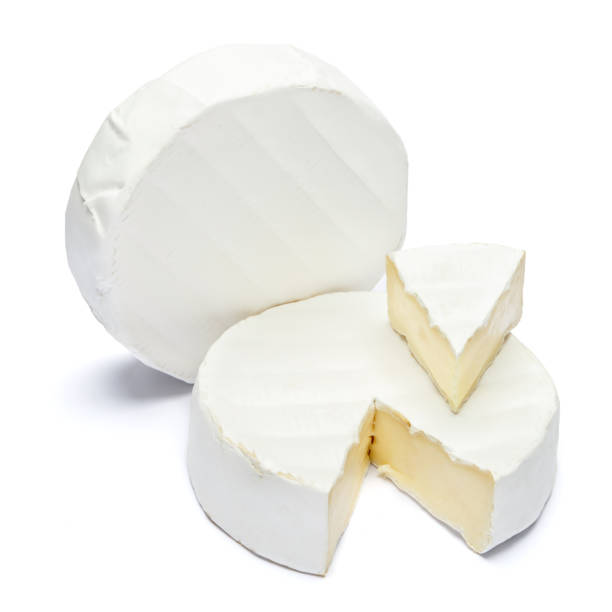istock Round brie or camambert cheese on a white background 905944472