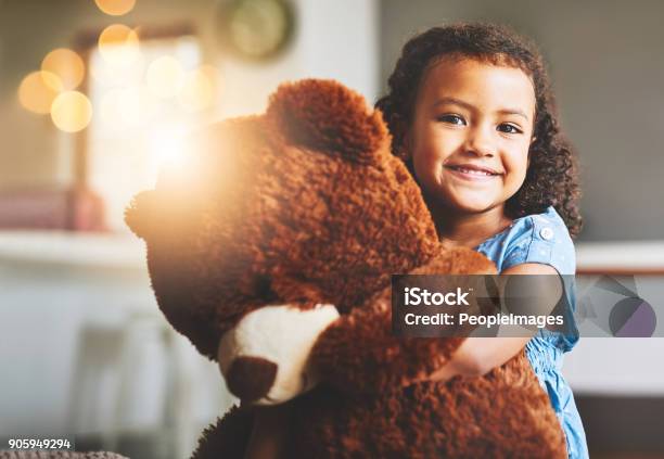 I Dont Go Anywhere Without Him Stock Photo - Download Image Now - Child, Toy, Teddy Bear