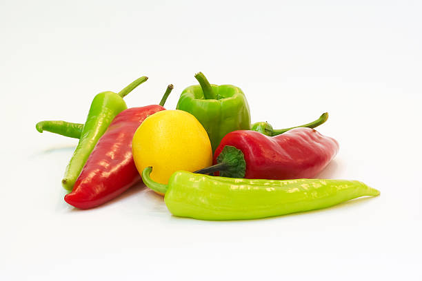 Free Stock Photo of Red and Green Pepper on White Background | Download ...