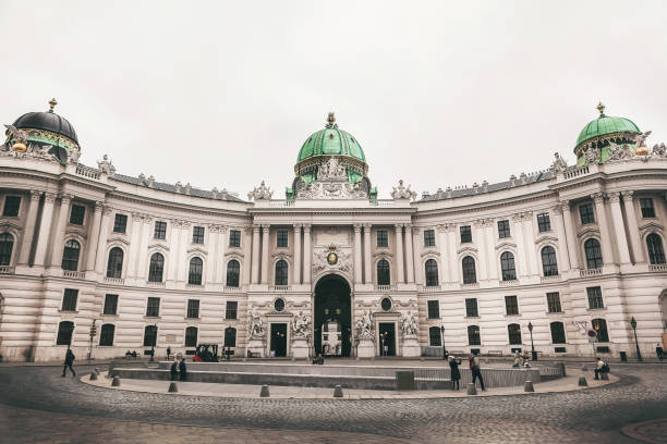january 7, 2018, vienna in austria, Michaelerplatz, Michaeler Square on rainny day