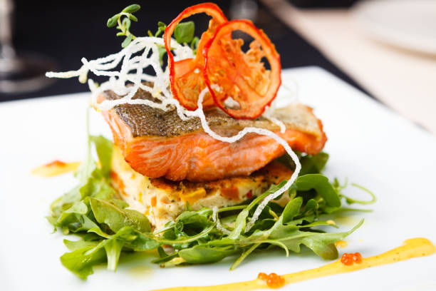 istock Baked salmon in crab sauce 905956454