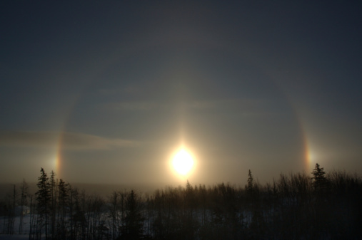 Solar halo in Latin America, a natural phenomenon of energy, light and emotion, Guatemala.