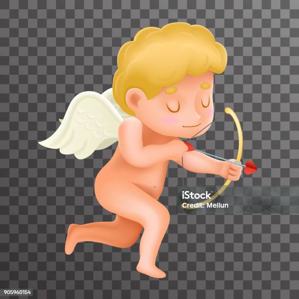 Angel Cherub Baby Boy Child Cartoon Character Realistic 3d Icon Valentine Day Design Isolated Vector Illustrator Stock Illustration - Download Image Now