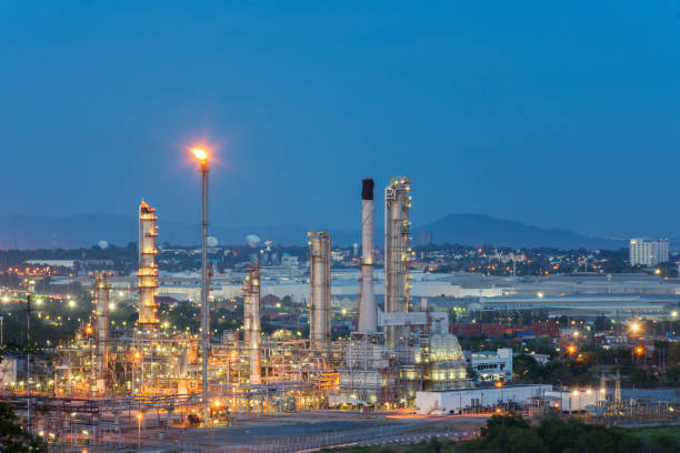 Oil Refinery factory in the morning