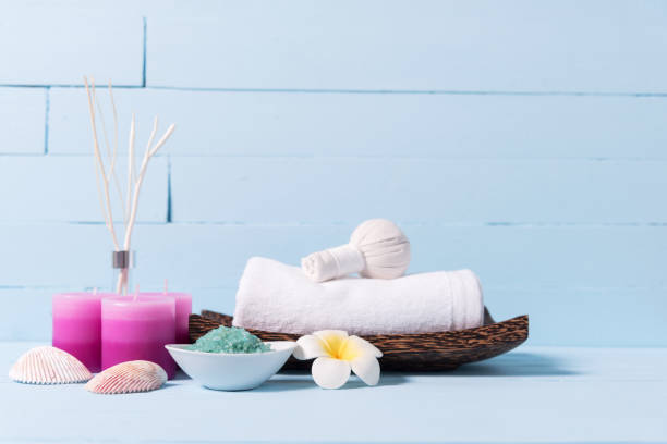 istock Beautiful composition of spa accessories 905961700