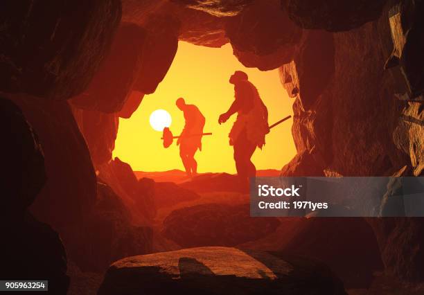 Primitive Man Stock Photo - Download Image Now - Neanderthal, Caveman, Ancient