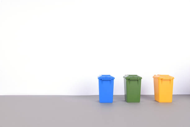 istock Colorful recycle bins on white background. 905969466
