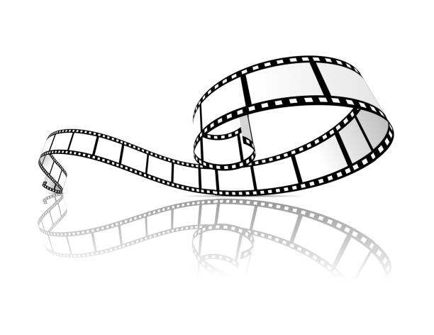 film-streifen-vektor-illustration - rolling up illustrations stock-grafiken, -clipart, -cartoons und -symbole