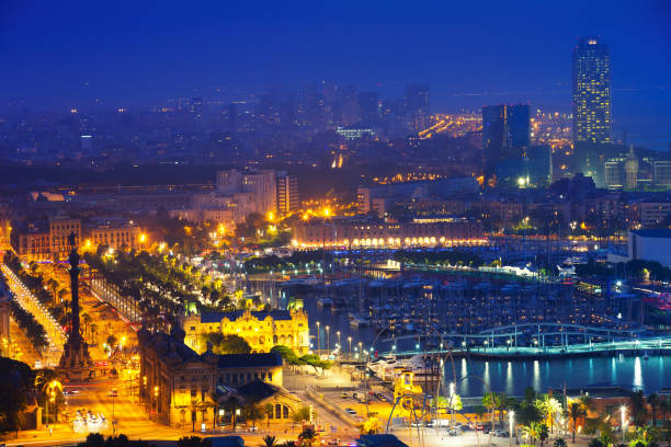 istock View to Barcelona in night 905979460