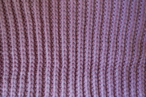 istock Handmade lilac rib knit fabric with vertical wales 905983646
