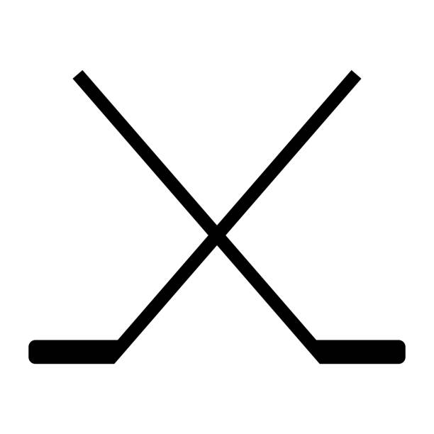 hockey stick icon Hockey stick icon on a white background. Vector illustration. ice hockey league stock illustrations