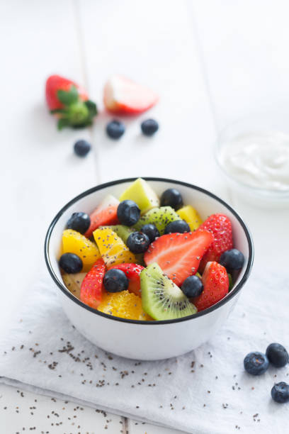 istock Fresh organic fruit salad with chia seeds 905996354
