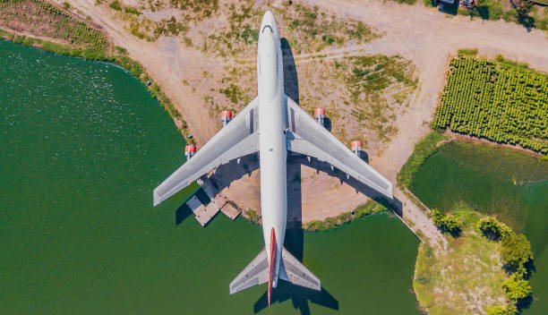 istock Aerial view of old airplane 905996600