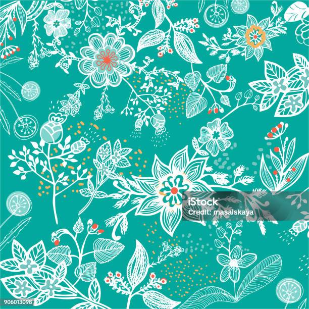 Flower Patterns Complex Flower Pattern With Complex Detailed Colors Stock Illustration ...