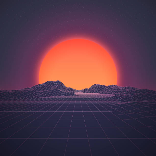 retro 80s tło - niebo zjawisko naturalne stock illustrations