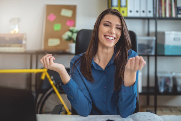 istock Gorgeous smiling businesswoman 906014090