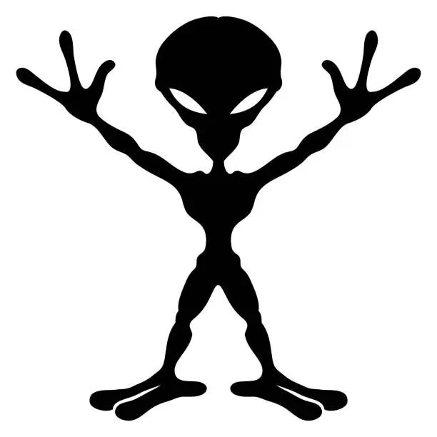 Vector illustration of Sign of space aliens.