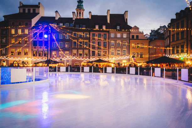 istock Ice rink open street arena 906016452