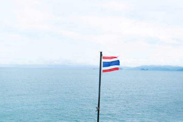 istock Thailand flag with sea background 906020206