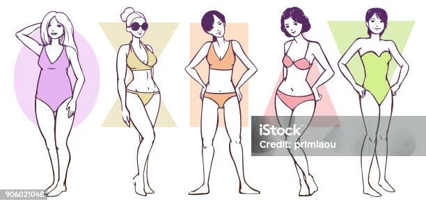 Female Body Shape Types Stock Illustration - Download Image Now - The Human Body, Shape, Women
