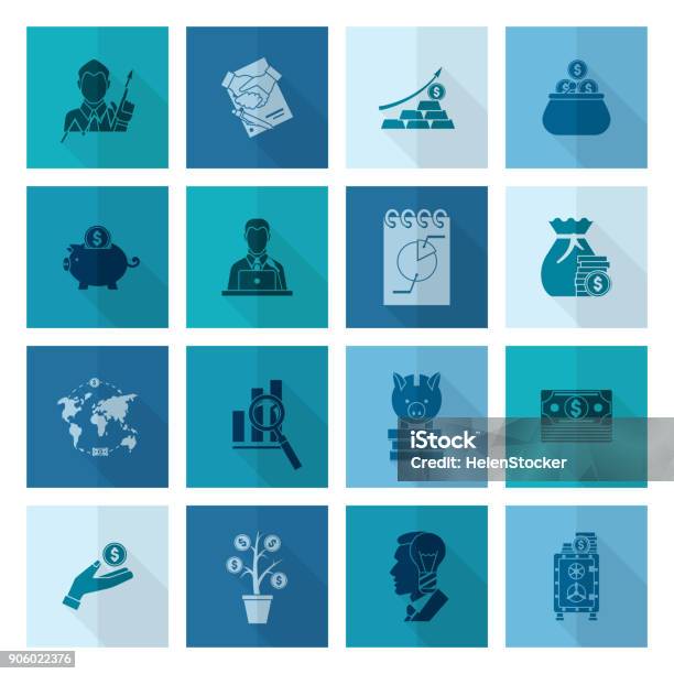 Business And Finance Icon Set Stock Illustration - Download Image Now - Agreement, Bank - Financial Building, Banking