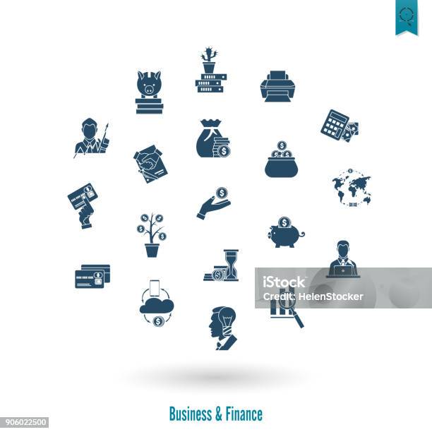 Business And Finance Icon Set Stock Illustration - Download Image Now - Agreement, Bank - Financial Building, Banking