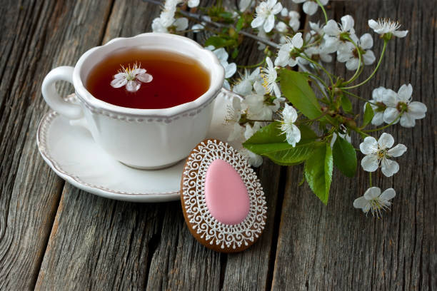istock Easter composition with tea cup and homemade cookies 906026062