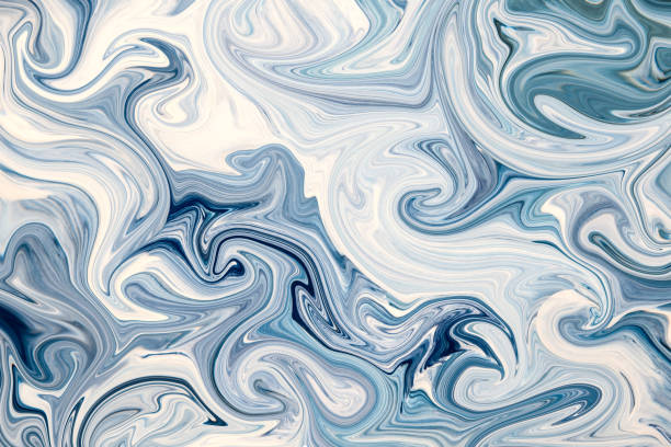 istock Blue and White Abstract Swirly Background Art 906026318