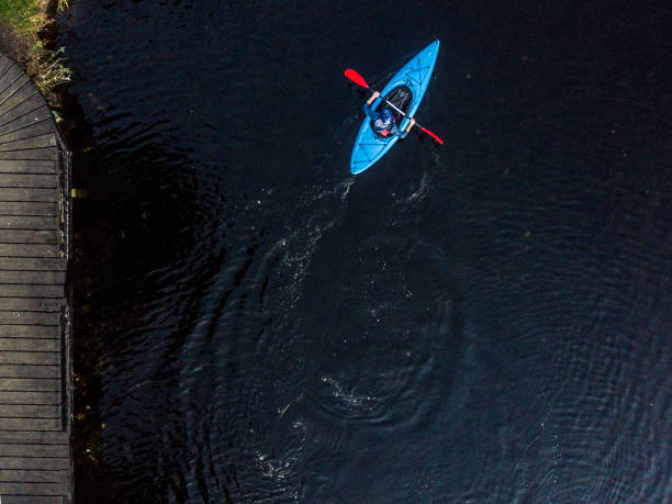 istock Aerial view of a kayaker on a river, Dublin, Ireland. 906029556
