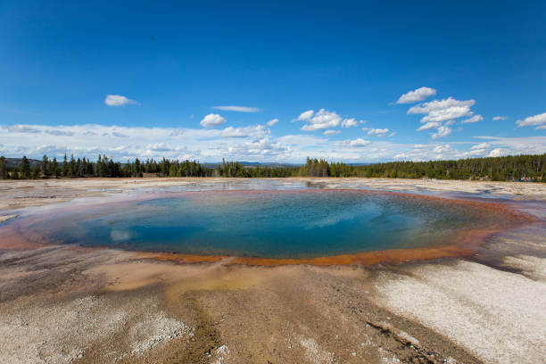 istock Blue pool in basin in Yellowstone National Park 906030122