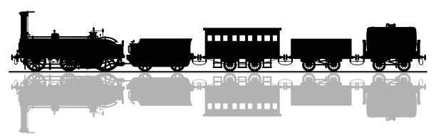 istock The black silhouette of a historical train 906038616