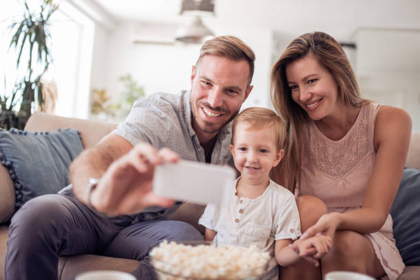 istock Happy family having fun at home 906042796