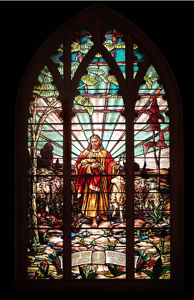 witraż okno z jesus - stained glass window church chapel zdjęcia i obrazy z banku zdjęć