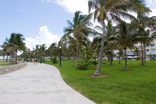 Miami Beach Walkway 02 stock photo