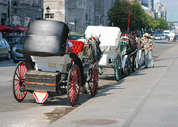 istock Horsedrawn carriages in old Montreal 90614362