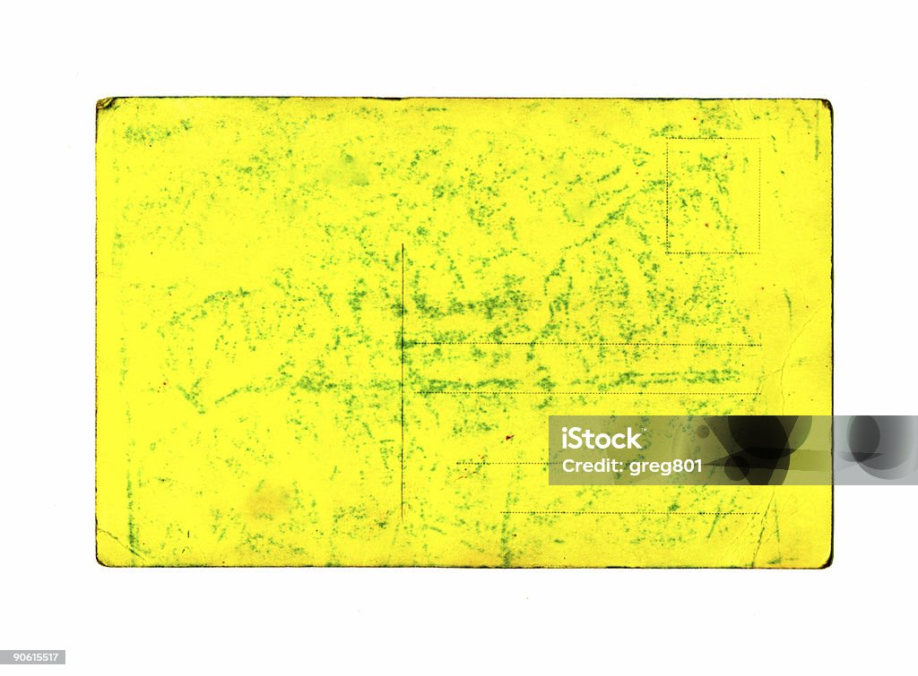 Stary Żółta kartka pocztowa - Zbiór zdjęć royalty-free (Antyczny)