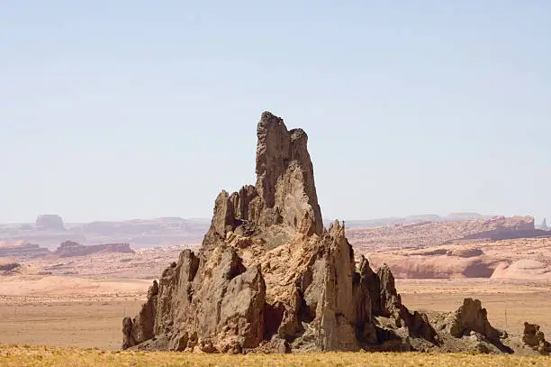Bird-like volcanic rock formation also known to the Navajo as "rock with wings", near Shiprock, New Mexico
