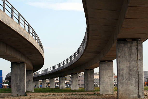 suspended railwaytracks stock photo