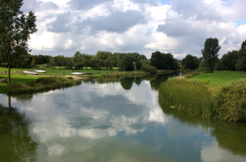 French countryside landscape with river. Loire valley