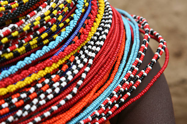 afrykański naszyjnik z koralików - necklace jewelry bead homemade zdjęcia i obrazy z banku zdjęć