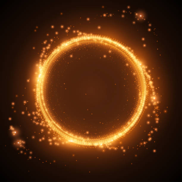 ilustrações de stock, clip art, desenhos animados e ícones de golden light ring - sparks sparkler abstract light