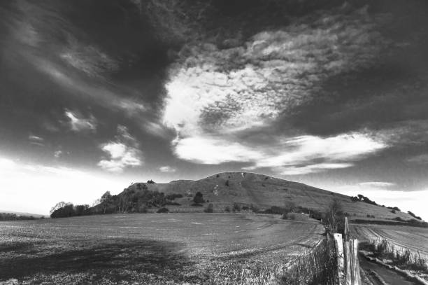istock Cley Hill - Warminster- Wiltshire- Black and White 906196494