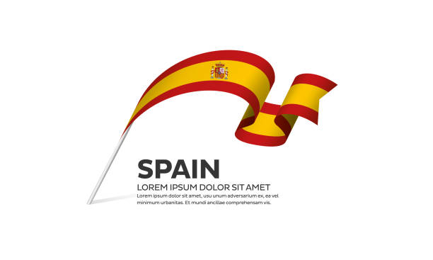 Spain flag background Spain, country, flag, vector, icon hispanic day illustrations stock illustrations