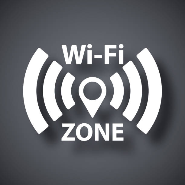 벡터 wi-fi 네트워크 아이콘을 - wifi zone stock illustrations